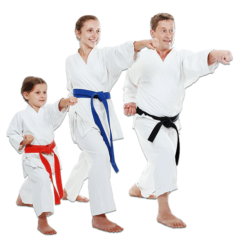 Martial Arts Lessons for Families in Amarillo TX - Man and Daughters Family Punching Together
